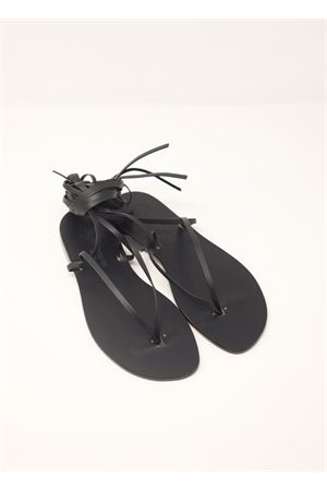 sandali capresi alla schiava neri con suola nera Da Costanzo | VSCHIAVATOTALBLACKTOTALBLACK